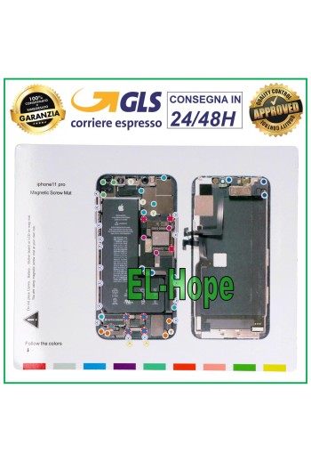 ISCREWS PAD MAGNETISCHE MATTE ILLUSTRIERT ZUR DEMONTAGE VON APPLE IPHONE 11 PRO SCHRAUBEN