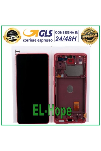 LCD-DISPLAY + ORIGINALRAHMEN SAMSUNG GALAXY S20 FE SM-G780F TOUCHSCREEN ROT