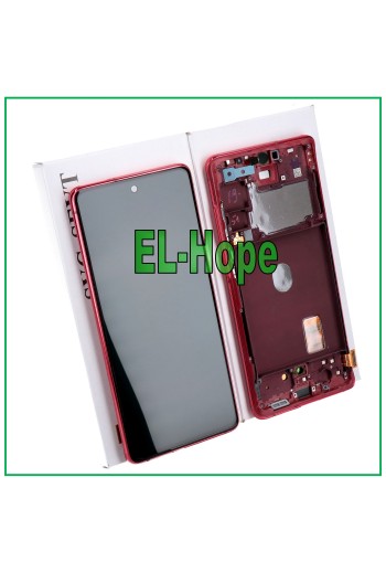 LCD-DISPLAY + ORIGINALRAHMEN SAMSUNG GALAXY S20 FE SM-G780F TOUCHSCREEN ROT
