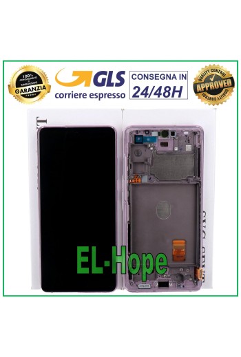 ORIGINAL LCD-DISPLAYRAHMEN SAMSUNG GALAXY S20 FE SM-G780F TOUCH LAVENDELLILA