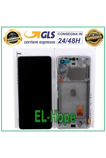 LCD-DISPLAYRAHMEN ORIGINAL SAMSUNG GALAXY S20 FE 5G SM-G781B TOUCH-GLAS WEISS