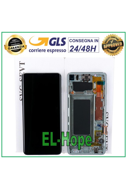 ORIGINAL LCD-DISPLAY SAMSUNG GALAXY S10 SM-G973F TOUCHSCREEN PRISM GREEN GRÜN