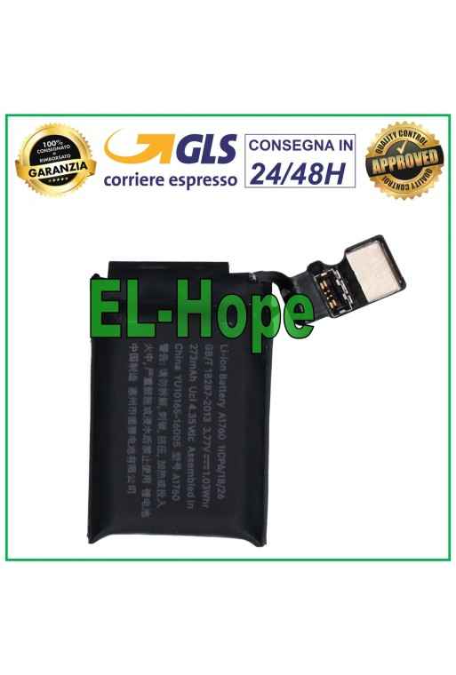 AKKU FÜR APPLE WATCH SERIES 2 GENERATION 38 mm IWATCH BATTERIE A1760 273 mAh