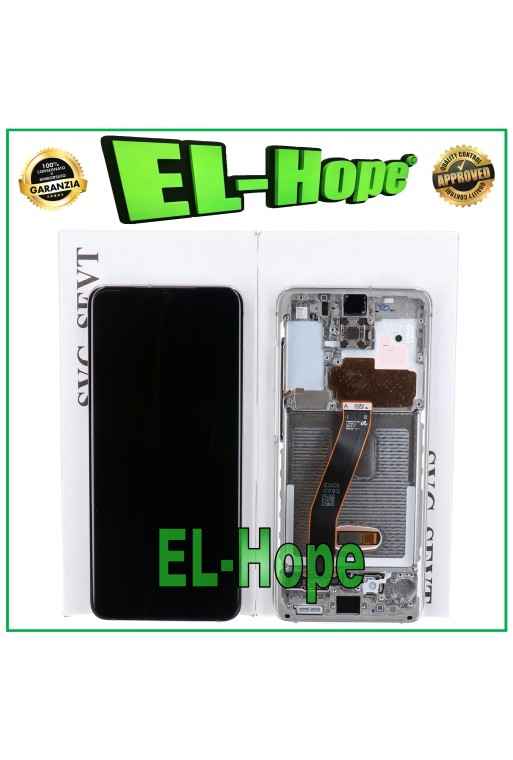 ORIGINALRAHMEN LCD-DISPLAY SAMSUNG GALAXY S20 SM-G980 G981 TOUCHSCREEN WEISS