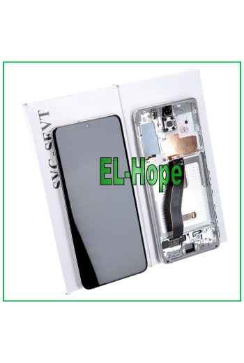 ORIGINALRAHMEN LCD-DISPLAY SAMSUNG GALAXY S20 SM-G980 G981 TOUCHSCREEN WEISS