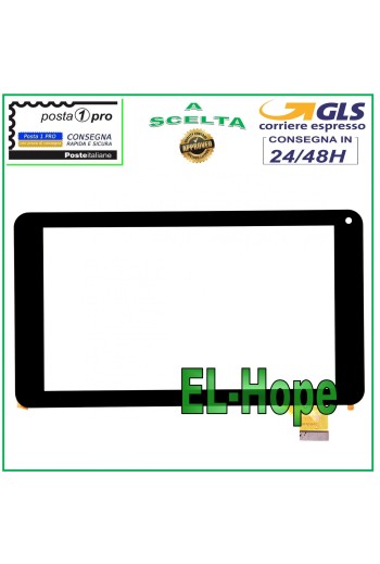 TOUCHSCREEN-GLAS MEDIACOM 720GO SMARTPAD M-MP720GO DIGITIZER ORIGINAL SCHWARZ