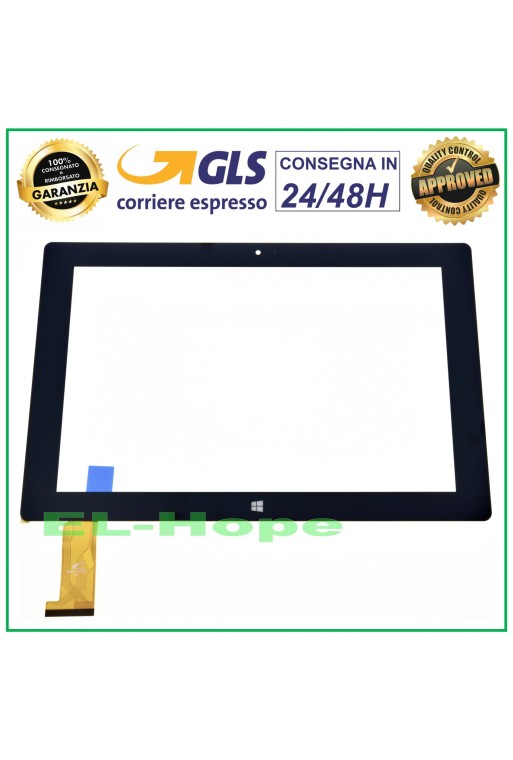 TOUCHSCREEN-GLAS MEDIACOM WINPAD 10.1 X120 M-WPX120 ORIGINAL SCHWARZ