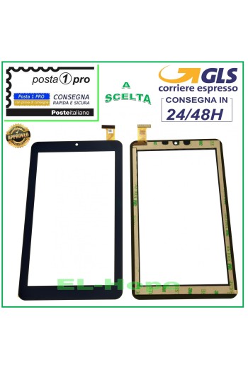 TOUCHSCREEN-GLAS MEDIACOM 745GO SMARTPAD M-MP745GON ORIGINAL SCHWARZ