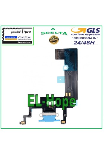 APPLE iPhone XR LADEANSCHLUSS FLACH FLEX MIKROFON USB LADEDOCK BLAU
