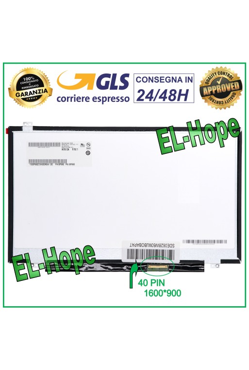 DISPLAY B140RW02 V.1 LCD-NOTEBOOK 14  40 PIN 1600*900 HD-LED-BILDSCHIRM