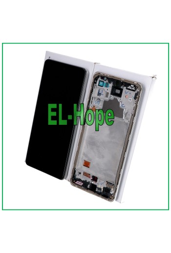 ORIGINAL SERVICE LCD DISPLAY SAMSUNG GALAXY A72 SM-A725 4G TOUCH RAHMEN WEISS
