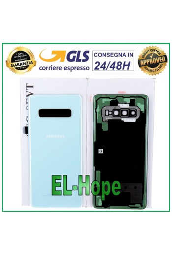 ORIGINAL SAMSUNG GALAXY S10 PLUS SM-G975 AKKU-ABDECKUNG BACKCOVER PRISM WEISS