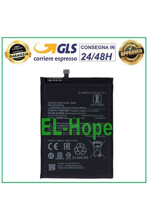 BN55 BATTERIE FÜR XIAOMI REDMI NOTE 9S M2003J6 M2003J6A1G 5020 mAh BATTERIE