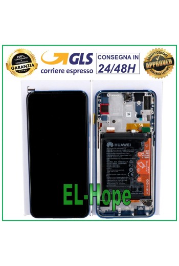 ORIGINAL LCD DISPLAY RAHMEN AKKU HUAWEI P SMART Z STK-LX1 LX2 L21 TOUCH BLAU