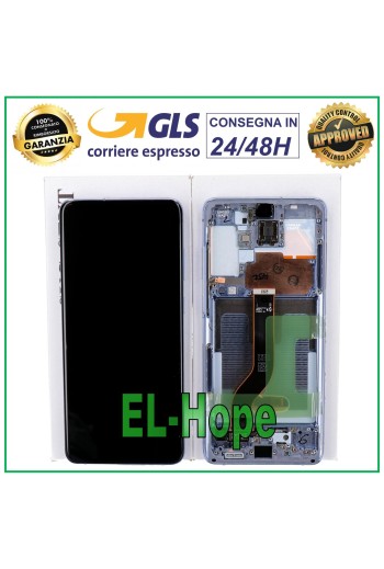 ORIGINALRAHMEN LCD-DISPLAY SAMSUNG GALAXY S20+ PLUS SM-G985 G986 TOUCH LILA