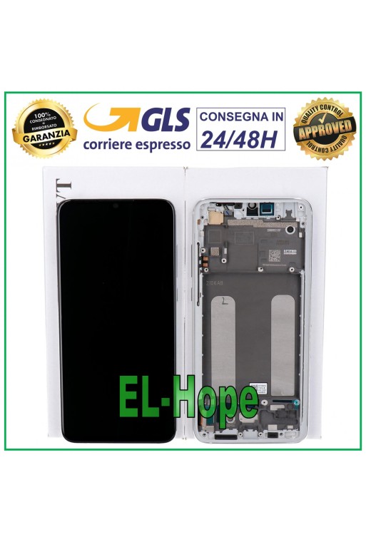 ORIGINAL LCD-DISPLAYRAHMEN XIAOMI MI 9 LITE M1904F3BG TOUCHSCREEN WEISSES GLAS