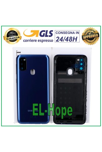 ORIGINAL SAMSUNG GALAXY M21 SM-M215F AKKU-ABDECKUNG BACKCOVER BLAU