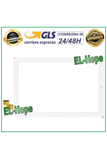 TOUCHSCREEN-GLAS MEDIACOM SMARTPAD IYO 10 PIE PLUS M-SP1CY ORIGINAL WEISS
