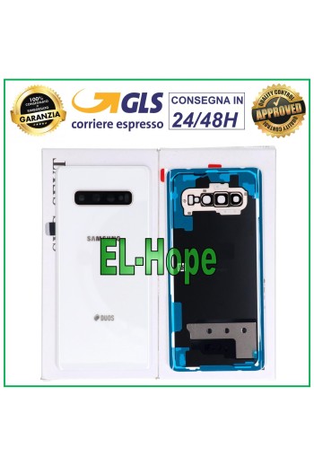 ORIGINAL SAMSUNG GALAXY S10 PLUS SM-G975 AKKU-COVER PLUS DUOS WEISS