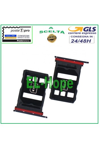 Slot Reader Cart Fach Nano-SIM-Karte für Huawei P40 ANA-LX9 LX4 NX9 Schwarz