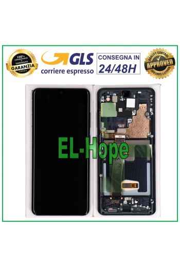 ORIGINALRAHMEN LCD-DISPLAY SAMSUNG GALAXY S20 ULTRA SM-G988 TOUCHSCREEN SCHWARZ
