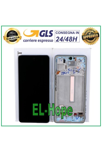 LCD-DISPLAY + ORIGINALRAHMEN SAMSUNG GALAXY A53 5G 2022 SM A536 A536B TOUCH BLAU