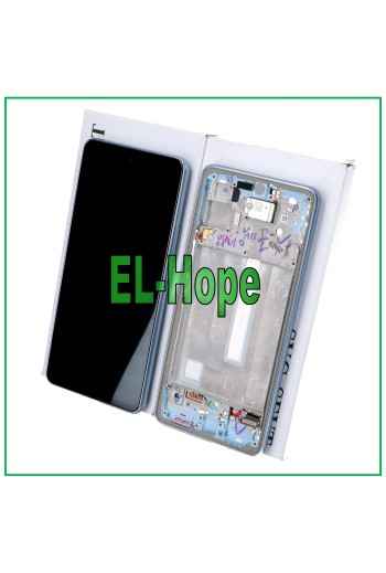 LCD-DISPLAY + ORIGINALRAHMEN SAMSUNG GALAXY A53 5G 2022 SM A536 A536B TOUCH BLAU
