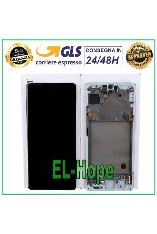 ORIGINAL LCD + TOUCH DISPLAY SAMSUNG GALAXY A71 5G SM-A716 A716F RAHMEN SILBER