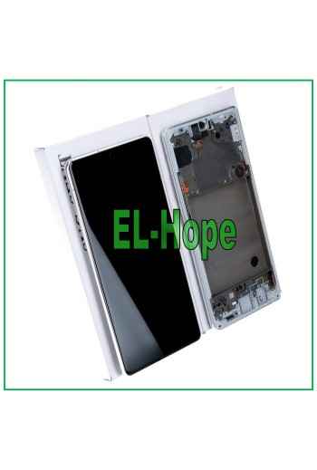 ORIGINAL LCD + TOUCH DISPLAY SAMSUNG GALAXY A71 5G SM-A716 A716F RAHMEN SILBER