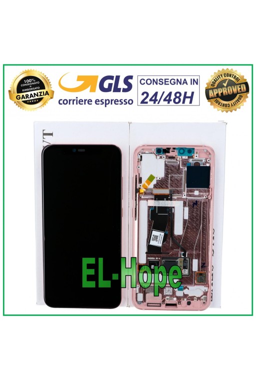 ORIGINAL LCD-DISPLAYRAHMEN XIAOMI MI 8 PRO TOUCHSCREEN ROSA GLAS - ROSÉGOLD