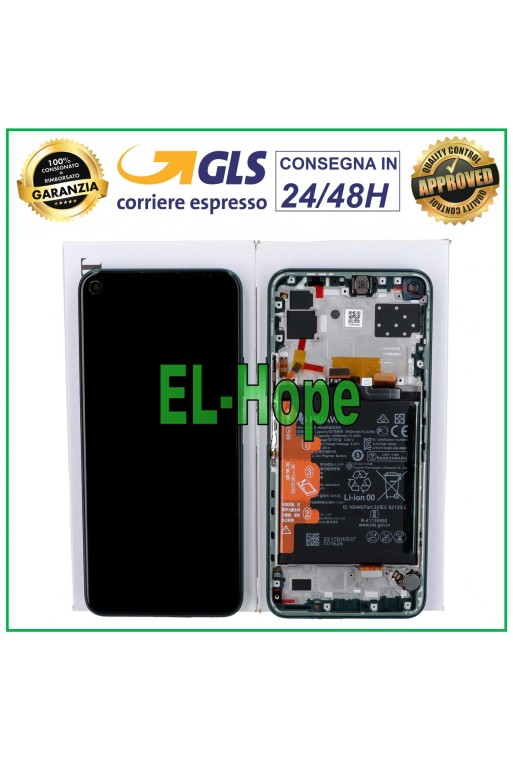 ORIGINAL LCD-DISPLAY + RAHMEN UND AKKU HUAWEI P40 LITE 5G CDY-NX9A TOUCH GRÜN