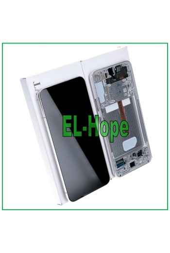 LCD-DISPLAY + ORIGINALRAHMEN SAMSUNG GALAXY S22 PLUS 2022 SM-S906 TOUCH WEISS