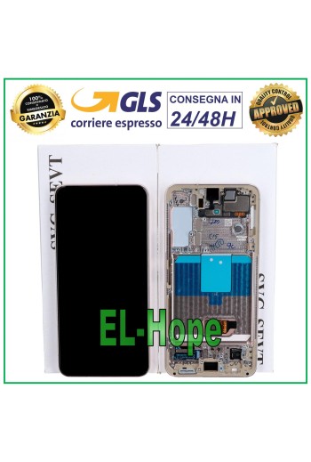 LCD-DISPLAY + ORIGINALRAHMEN SAMSUNG GALAXY S22 2022 SM-S901 TOUCH VIOLETT