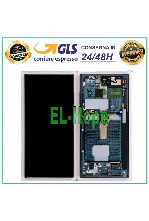 ORIGINALRAHMEN LCD-DISPLAY SAMSUNG GALAXY S22 ULTRA SM-S908 TOUCH GRÜN GRÜN