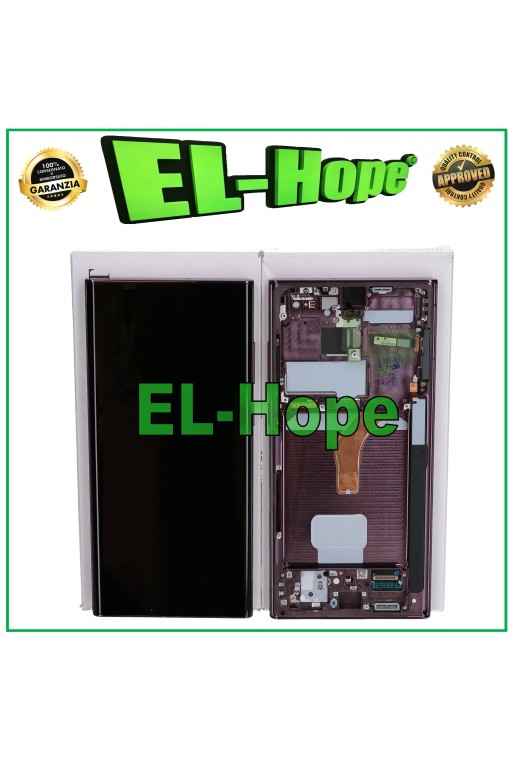 ORIGINALRAHMEN LCD-DISPLAY SAMSUNG GALAXY S22 ULTRA 2022 SM-S908 TOUCH BURGUND