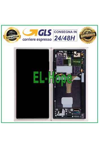 ORIGINALRAHMEN LCD-DISPLAY SAMSUNG GALAXY S22 ULTRA SM-S908 TOUCHSCREEN SCHWARZ