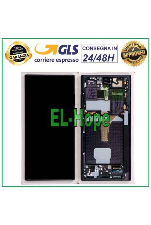 ORIGINALRAHMEN LCD-DISPLAY SAMSUNG GALAXY S22 ULTRA SM-S908 TOUCHSCREEN SCHWARZ