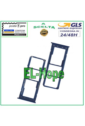 Slot Cart Fach Nano SIM Karte SD Samsung Galaxy A60 SM A606 F/DS Blau