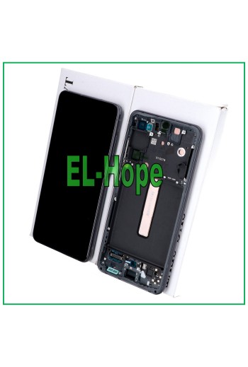 ORIGINALRAHMEN LCD-DISPLAY SAMSUNG GALAXY S21 FE SM-G990 TOUCHSCREEN GRAU SCHWARZ