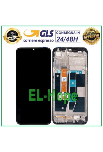 LCD-DISPLAY + RAHMEN FÜR OPPO A16S CPH2271 / A16 CPH2269 TOUCHSCREEN SCHWARZES GLAS