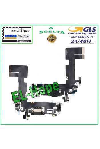 APPLE iPhone 13 LADEANSCHLUSS FLACH FLEX USB LADEMIKROFON SCHWARZ