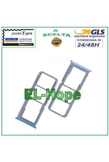 SLOT CART FACH NANO SIM KARTE + MICRO SD OPPO A54S CPH2273 GEHÄUSE BLAU