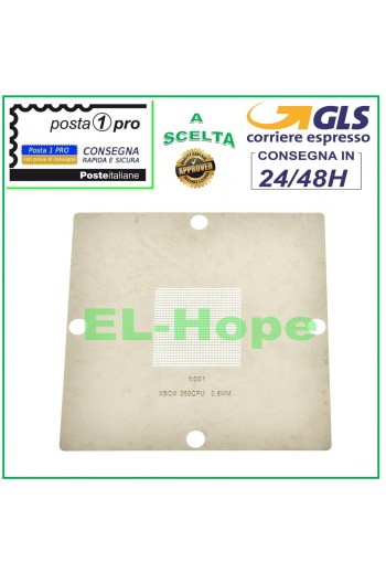SCHABLONE MODELL 90X90 FÜR XBOX XBOX360 CPU 0,6mm K001 BGA REBALLING REWORK GPU 