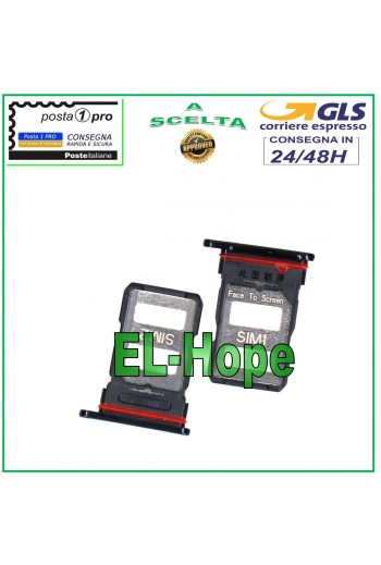 Slot-Carriage-Fach-Gehäuse Nano-SIM-Karte 1 / SIM 2 für XIAOMI MI 11 PRO Schwarz