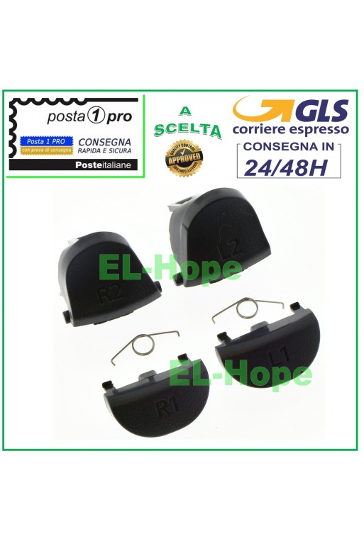 Ersatz-Aufkleber-Tasten-Set L1 L2 R1 R2 + Federn für PS4 Pro Controller JDM-040