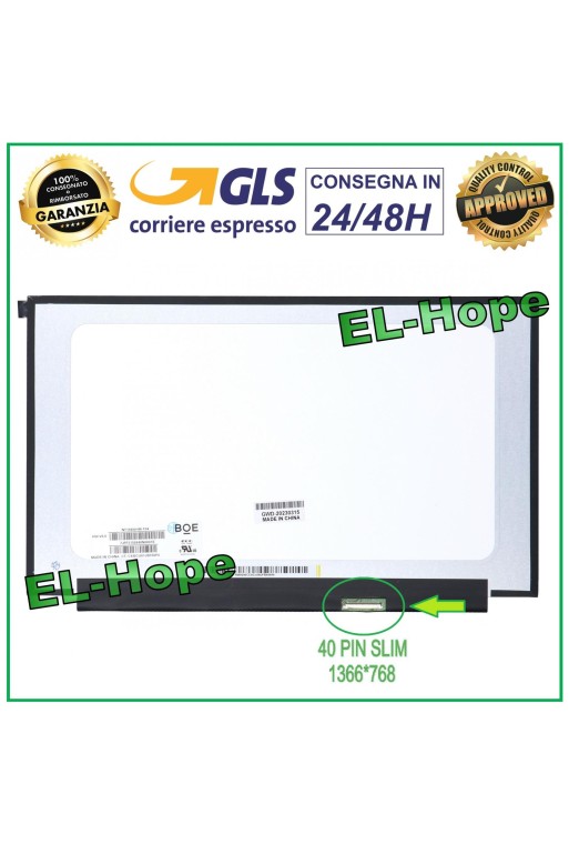 DISPLAY NT156WHM-T04 LCD-NOTEBOOK 15,6  40 PIN SLIM 1366*768 HD-LED-BILDSCHIRM
