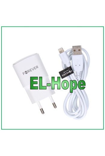 IPHONE-REISE-USB-LADEGERÄT 5 V 10 W 2 A + WEISSES LIGHTNING-KABEL 1,2 m