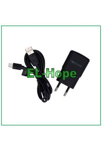 UNIVERSAL-REISEAKKU-LADEGERÄT FÜR ONEPLUS 5V 10W TYPE-C USB-KABEL 1,2 m SCHWARZ