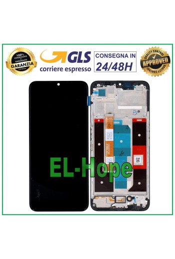 LCD-DISPLAY + RAHMEN FÜR OPPO REALME C35 RMX3511 TOUCHSCREEN SCHWARZER GLASBILDSCHIRM